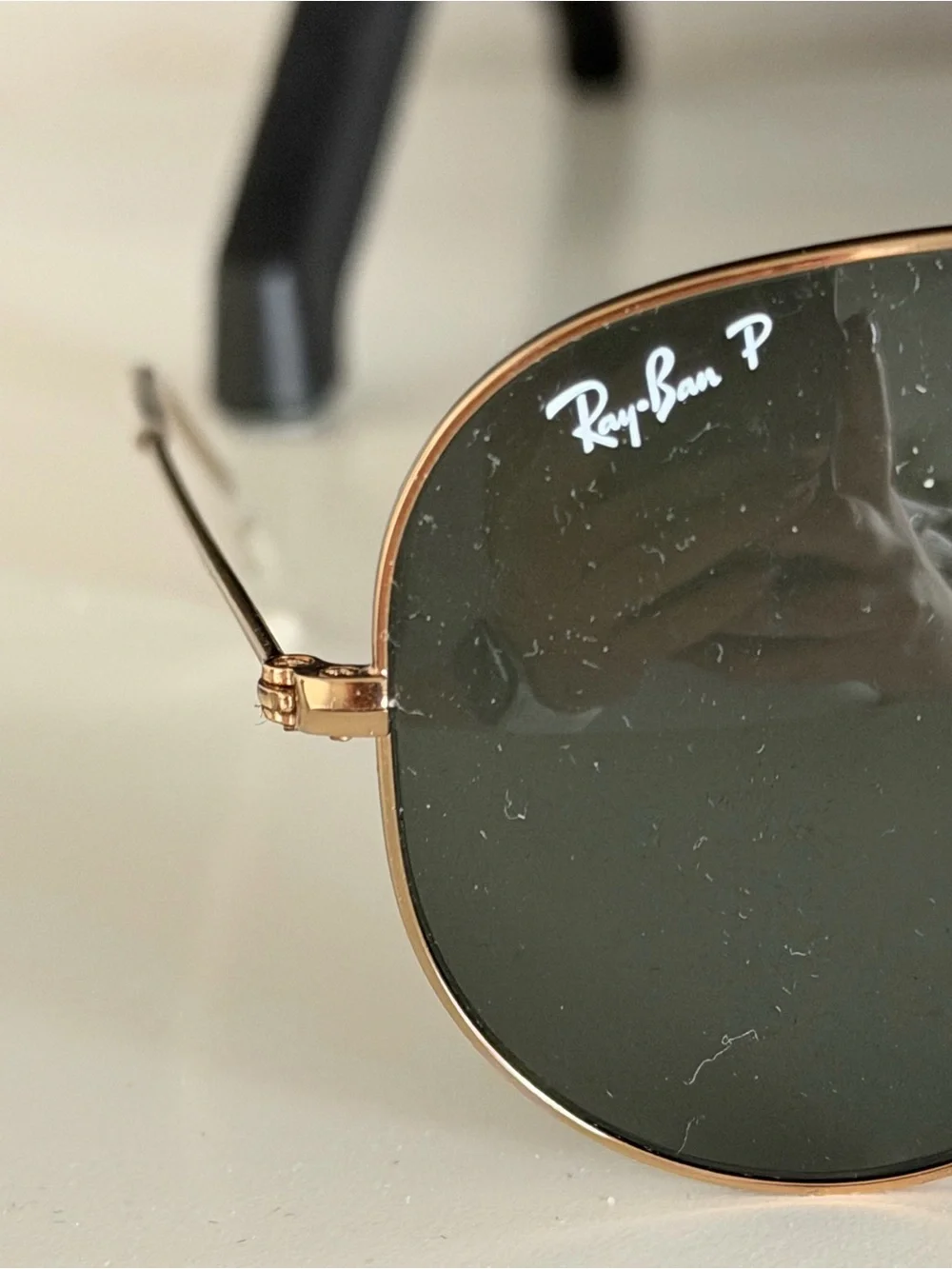 RAY-BAN Aviator Classic green polarized with gold frame
